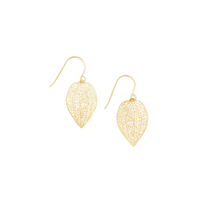 Gold mini leaf earring