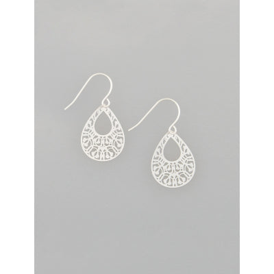 Silver Mini Filigree Teardrops