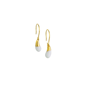 White Dipped Bean Earring