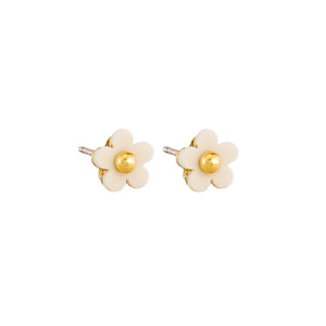 White baby flower studs