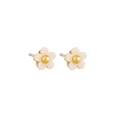 White baby flower studs